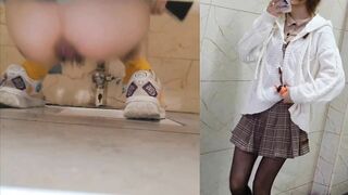 酒店女厕小手电偷拍极品黑丝美女的小黑鲍鱼 差点被她发现