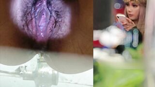 最新流出❤️顶级厕拍新系列❤️前拍高颜值女神尿尿高清特写开着闪光灯补光(7)大森林美女pk无毛逼美女