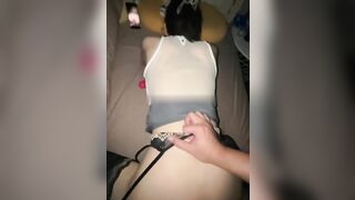 【某某门事件】第585弹 天津新婚人妻 刘洋 夫妻私拍被曝！穿情趣内衣玩性爱调教 被打桩爆操白浆横流