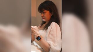 步行街一路跟踪抄底白裙小姐姐 内裤前面是透明的清晰看到黑森